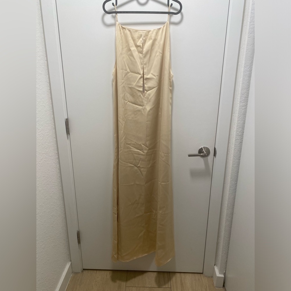 NWT Commense Backless Vacation Satin Long Dress